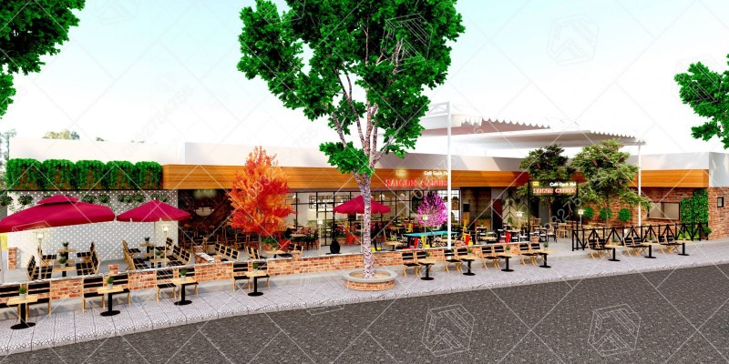 Hình ảnh thiết kế quán cafe tại Cần Giuộc