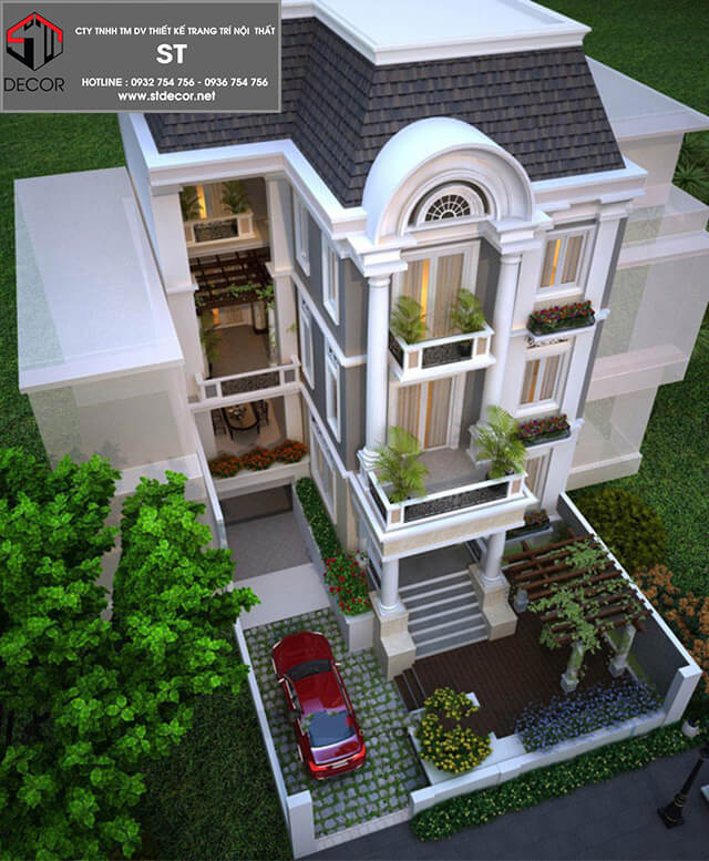 thiết kế nhà 5x15m có Gara