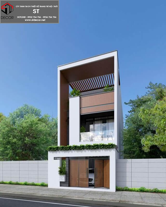 thiết kế nhà 5x15m có Gara