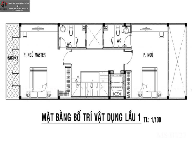 thiết kế nhà 100m2 5x20 3 tầng