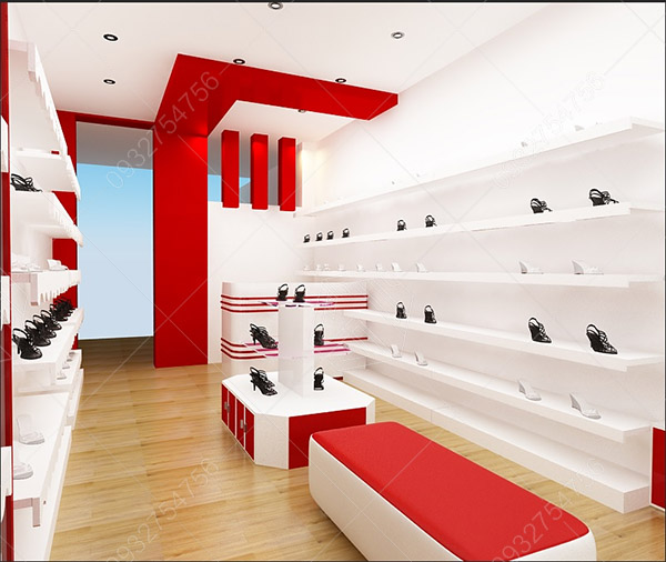 thiết kế cửa hàng giày dép diện tích nhỏ