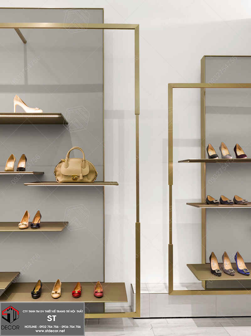Thiết kế shop giày dép nữ phong cách tối giản
