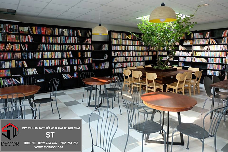 Thiết kế quán cafe sách