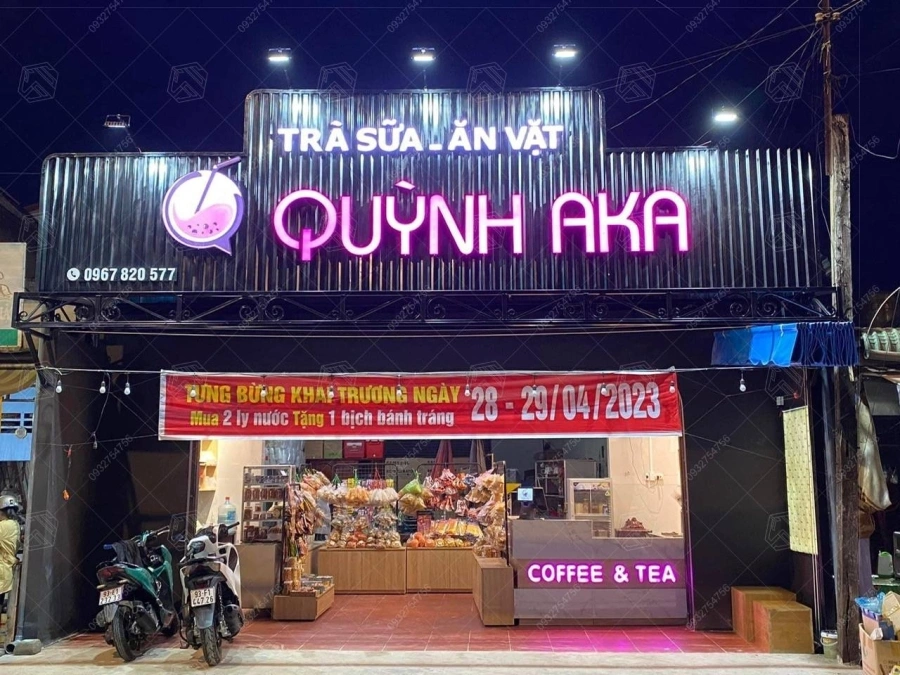 Quán trà sữa Quỳnhaka hoàn thiện