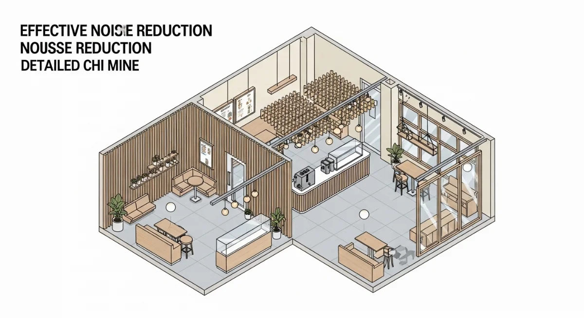 Cửa kính hộp cách âm và rèm dày giúp giảm tiếng ồn hiệu quả cho quán trà sữa