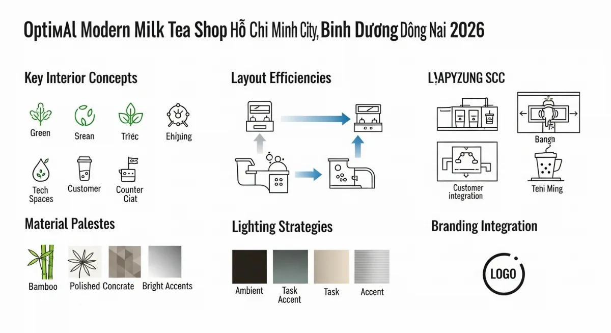 Thiết kế quán trà sữa với không gian mở, vật liệu tự nhiên và view đẹp