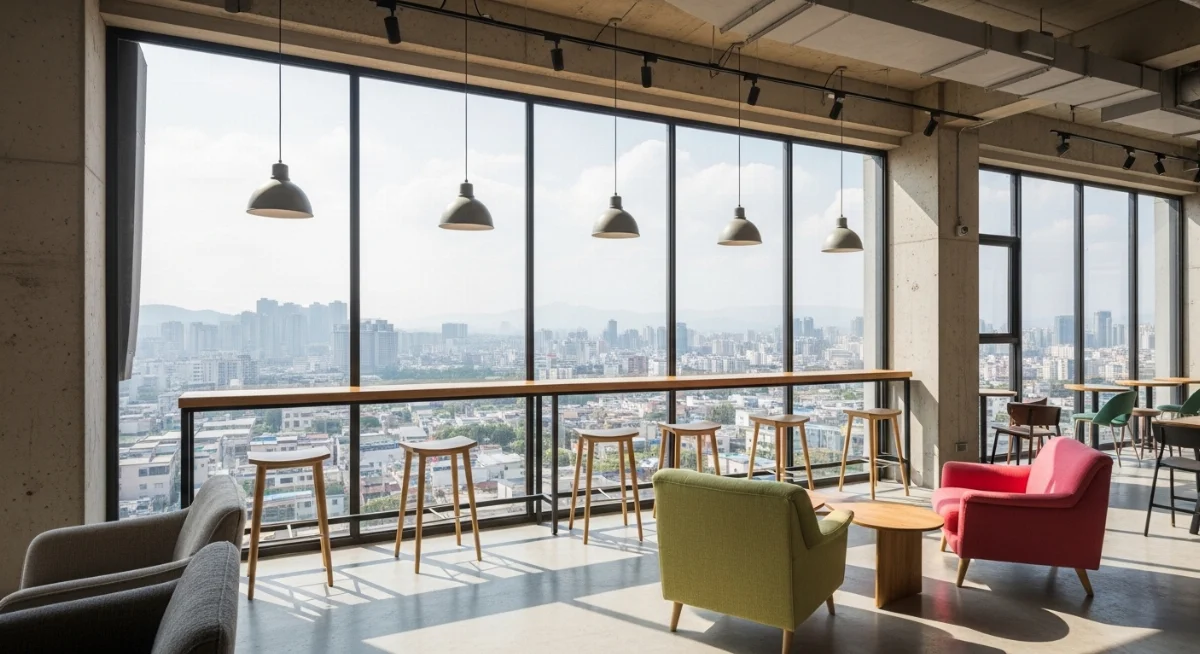 Không gian quán trà sữa view đẹp được thiết kế tinh tế hút khách