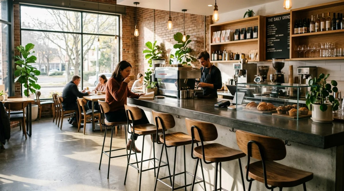 chiều cao ghế bar quán cà phê - hình minh họa 1