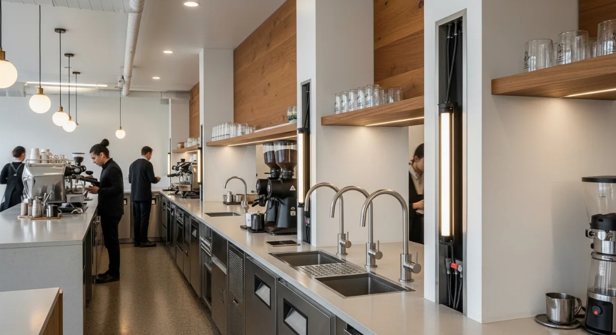 Sơ đồ bố trí điện nước quán cà phê hiện đại và an toàn