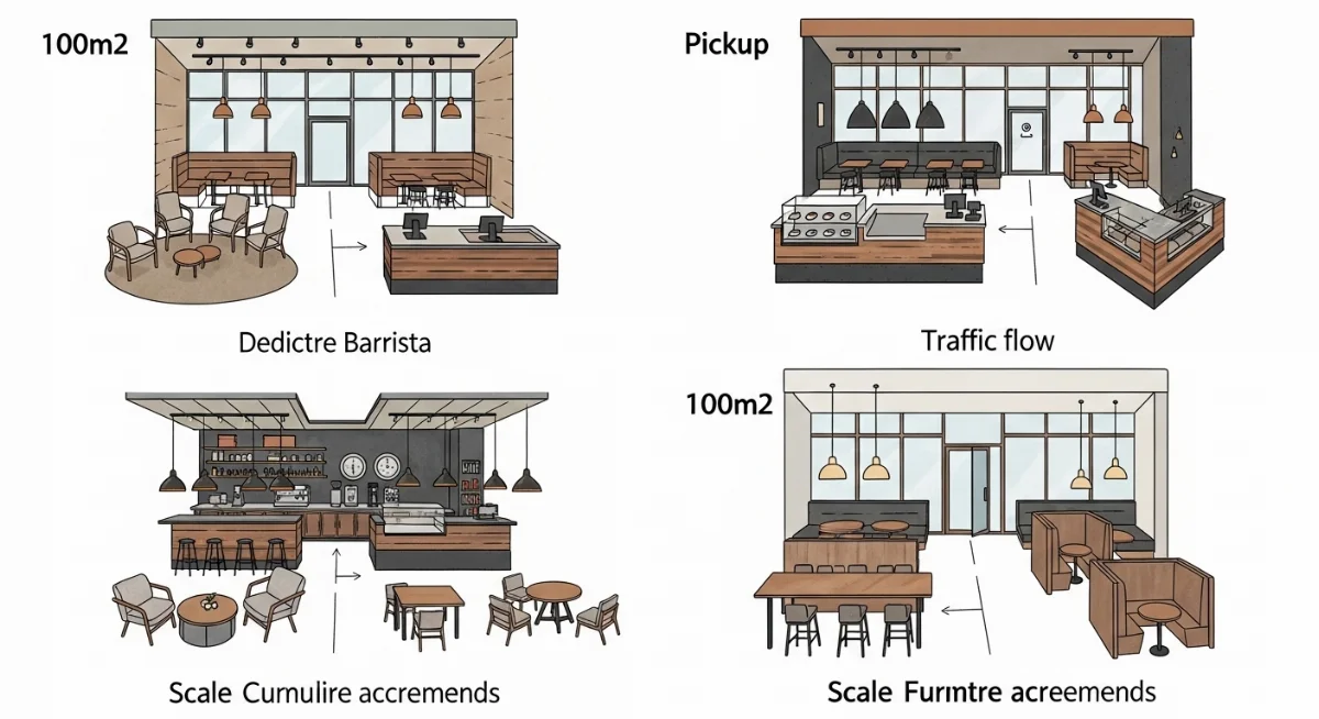 Thiết kế quầy bar quán trà sữa nhỏ đẹp, bố trí công năng khoa học