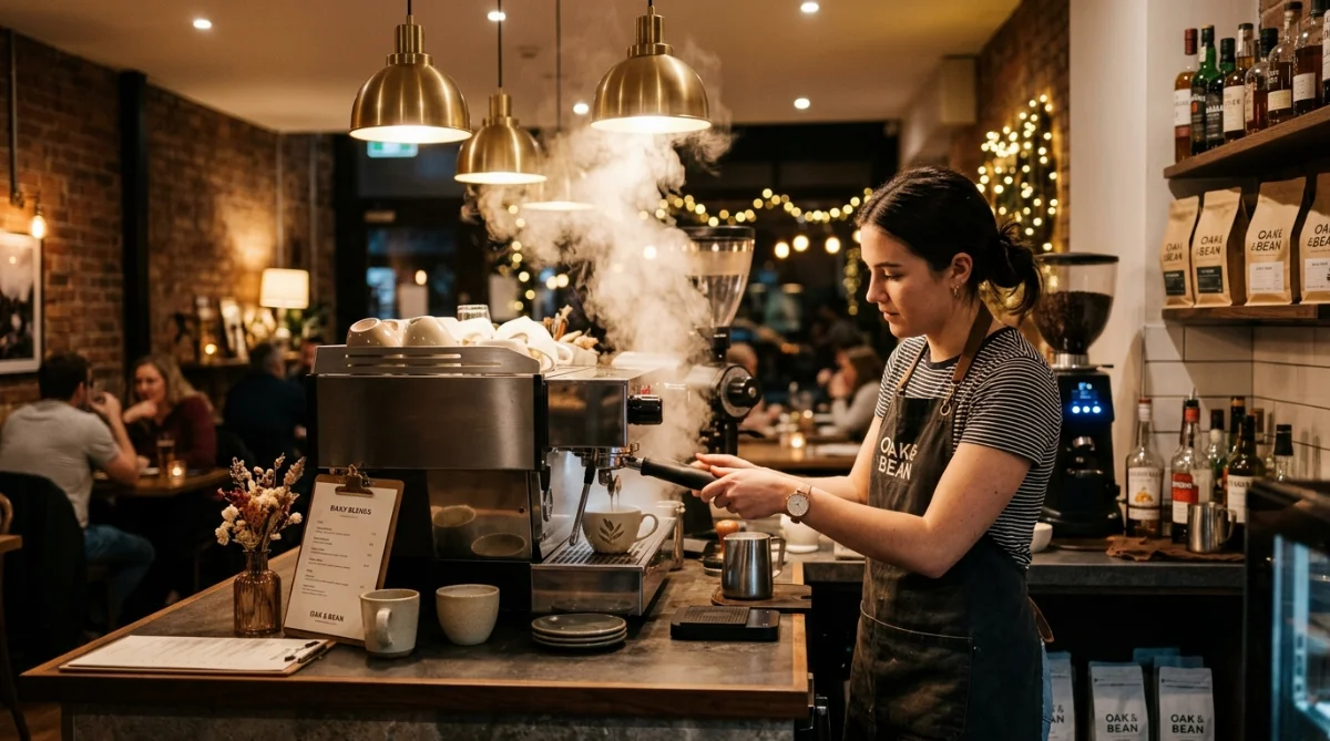 lux chiếu sáng quầy pha chế quán cà phê - hình minh họa 1