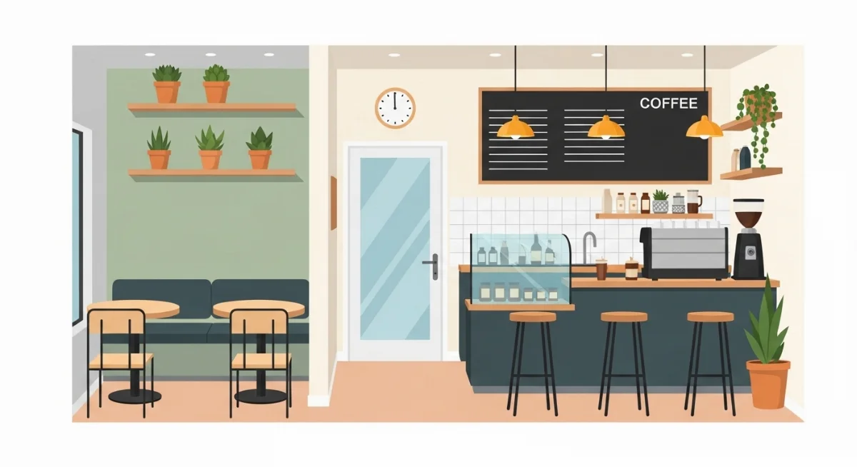 Nội thất đa năng tối ưu không gian cho quán trà sữa nhỏ hiện đại