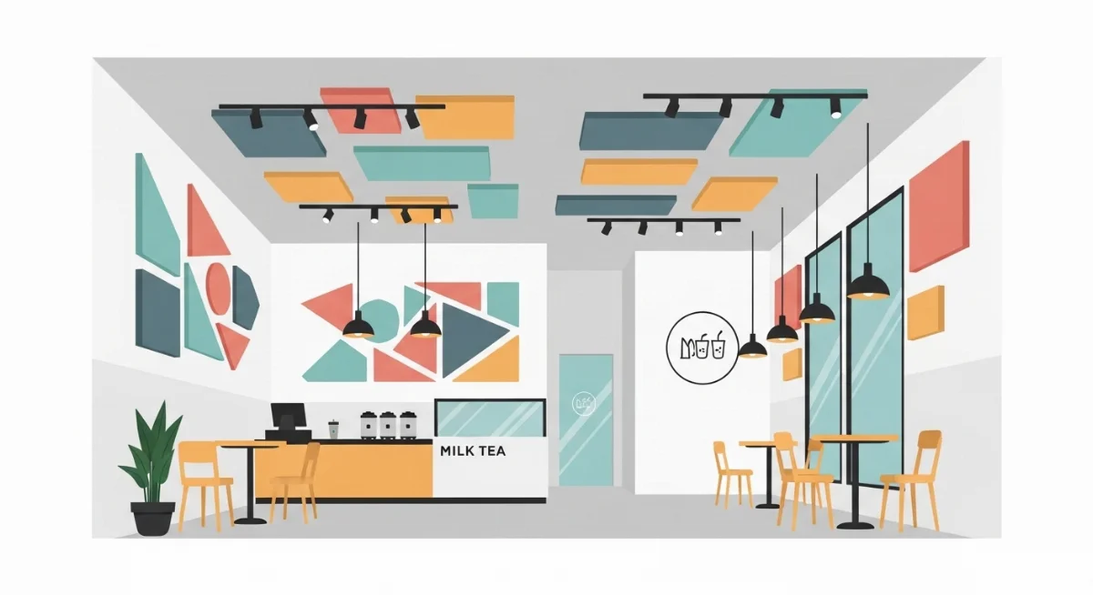 Bông khoáng và cao su non, vật liệu cách âm hiệu quả cho quán trà sữa