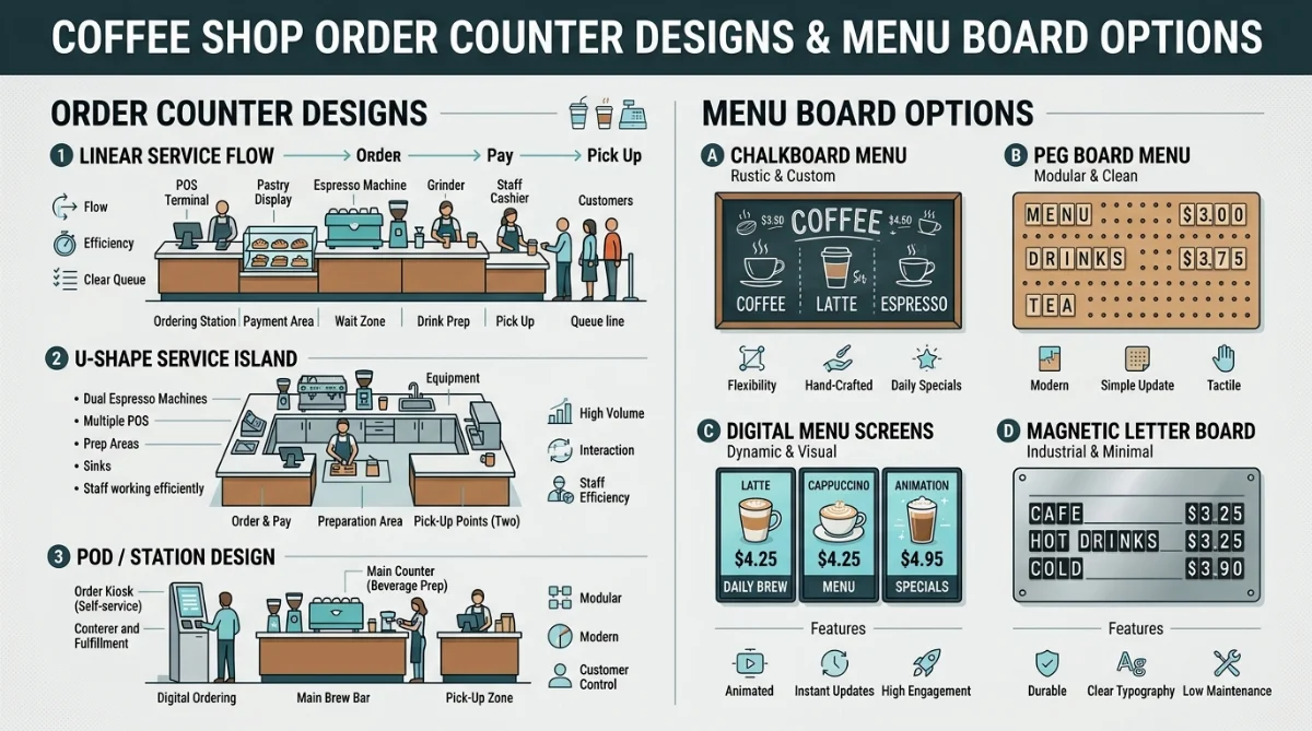 giá quầy order menu board quán cà phê - hình minh họa 4
