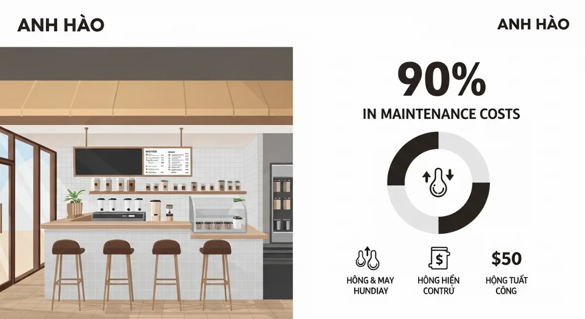 Kh&aacute;ch h&agrave;ng tận hưởng kh&ocirc;ng gian tho&aacute;ng m&aacute;t, kh&ocirc; r&aacute;o tại qu&aacute;n tr&agrave; sữa Anh H&agrave;o Bến C&aacute;t