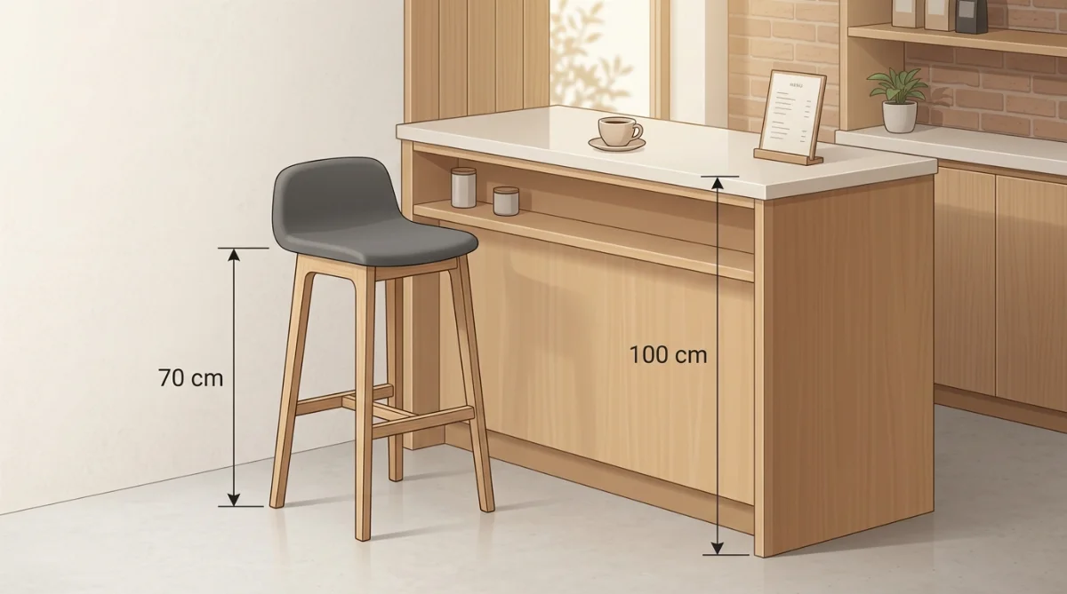 chiều cao ghế bar quán cà phê - hình minh họa 2