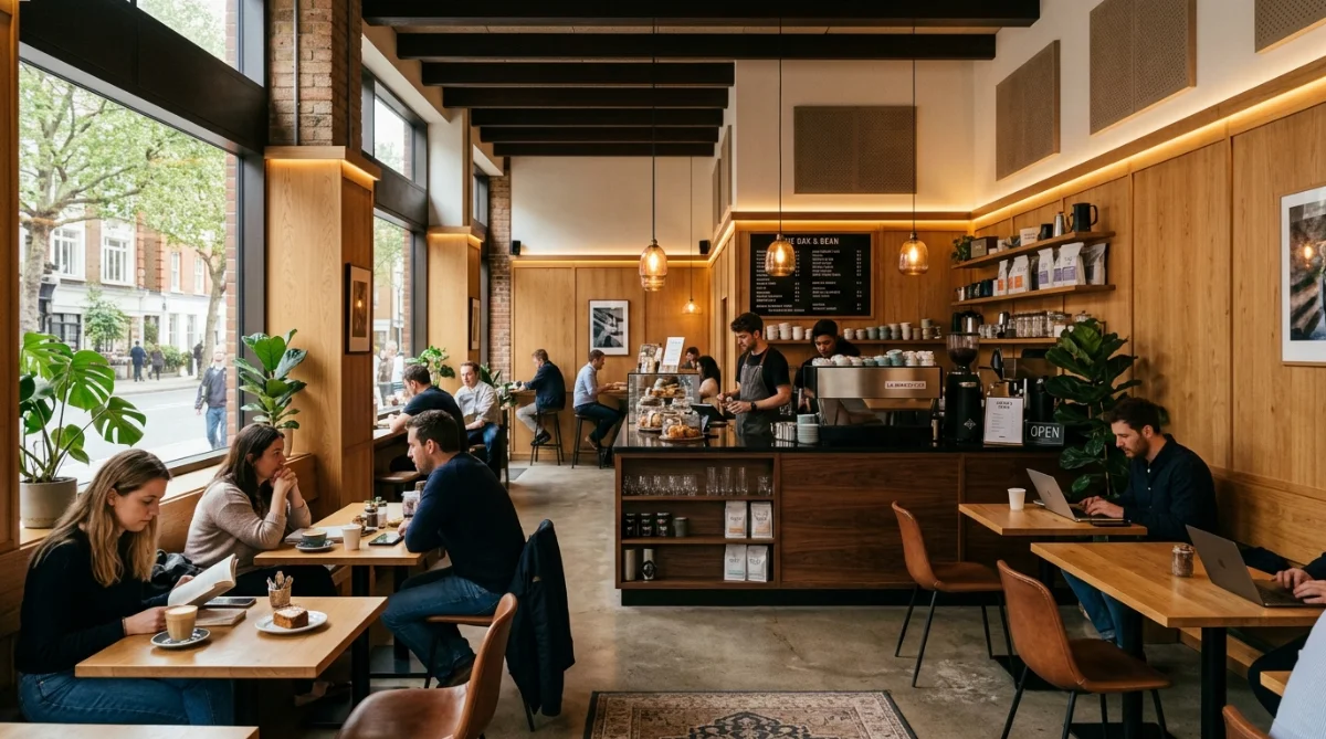 giá gỗ thiết kế quán cà phê - hình minh họa 1