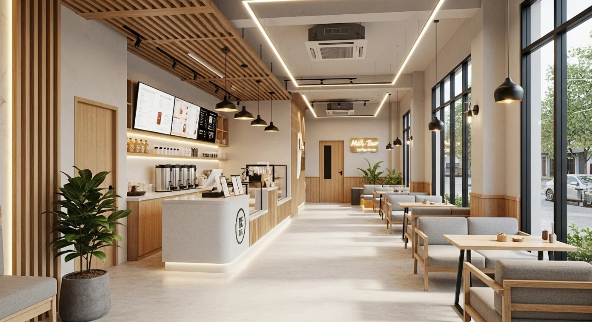 Hình ảnh một người đang nghiên cứu hồ sơ giấy phép quán trà sữa Bình Dương 2026