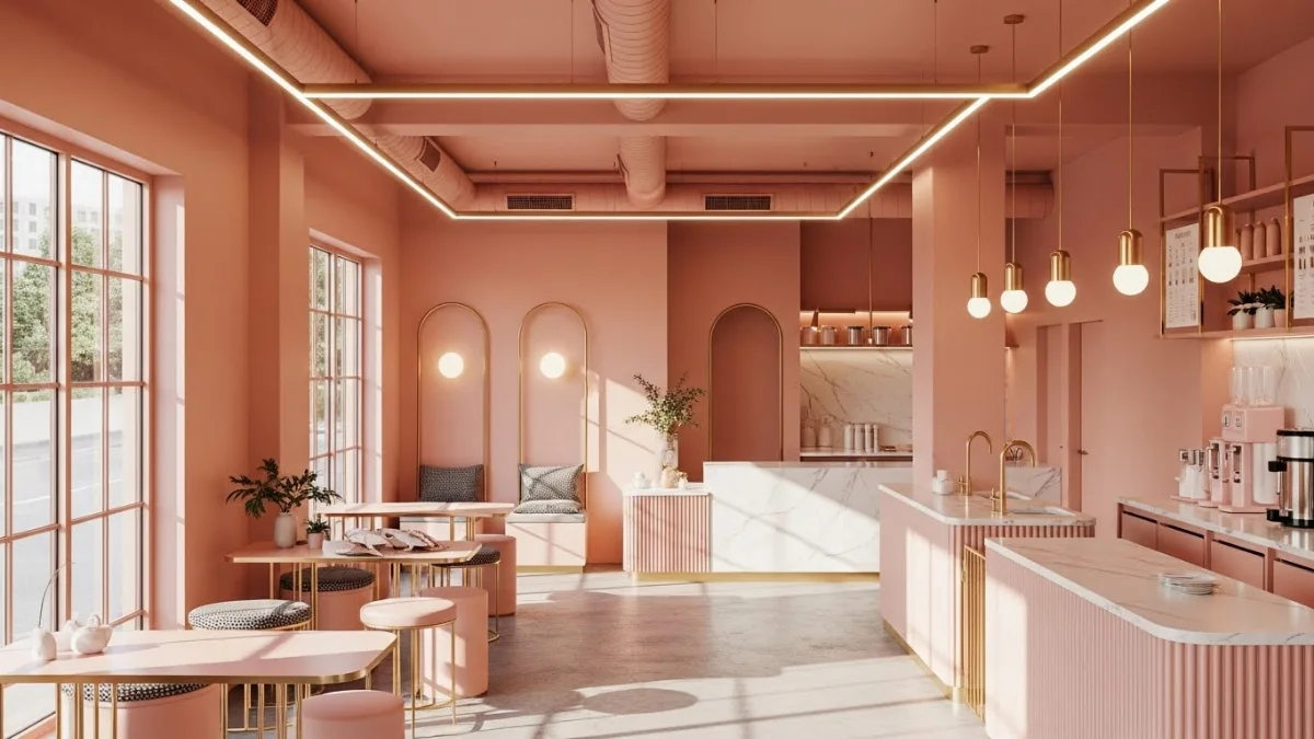 Sắc thái hồng pastel tươi trẻ, hiện đại, thể hiện phong cách GenZ năng động