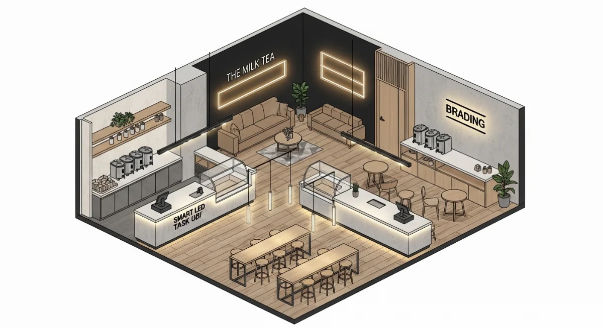 Ứng dụng điều khiển đèn LED thông minh cho quán cà phê trên điện thoại