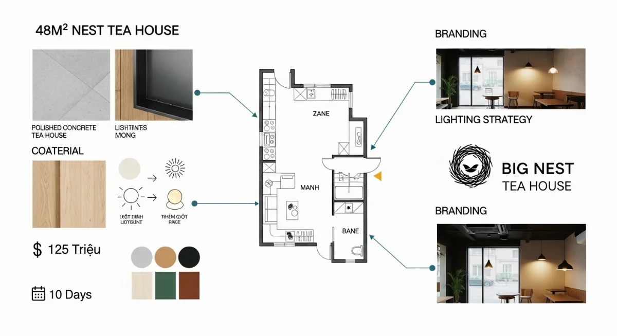 Kh&aacute;ch h&agrave;ng tận hưởng kh&ocirc;ng gian thư gi&atilde;n tại Big Nest Tea House Bến C&aacute;t