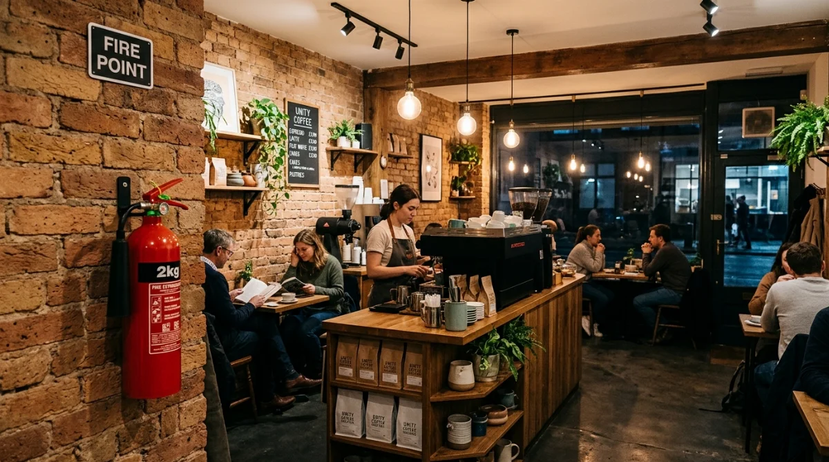 bình chữa cháy quán cà phê - hình minh họa 1
