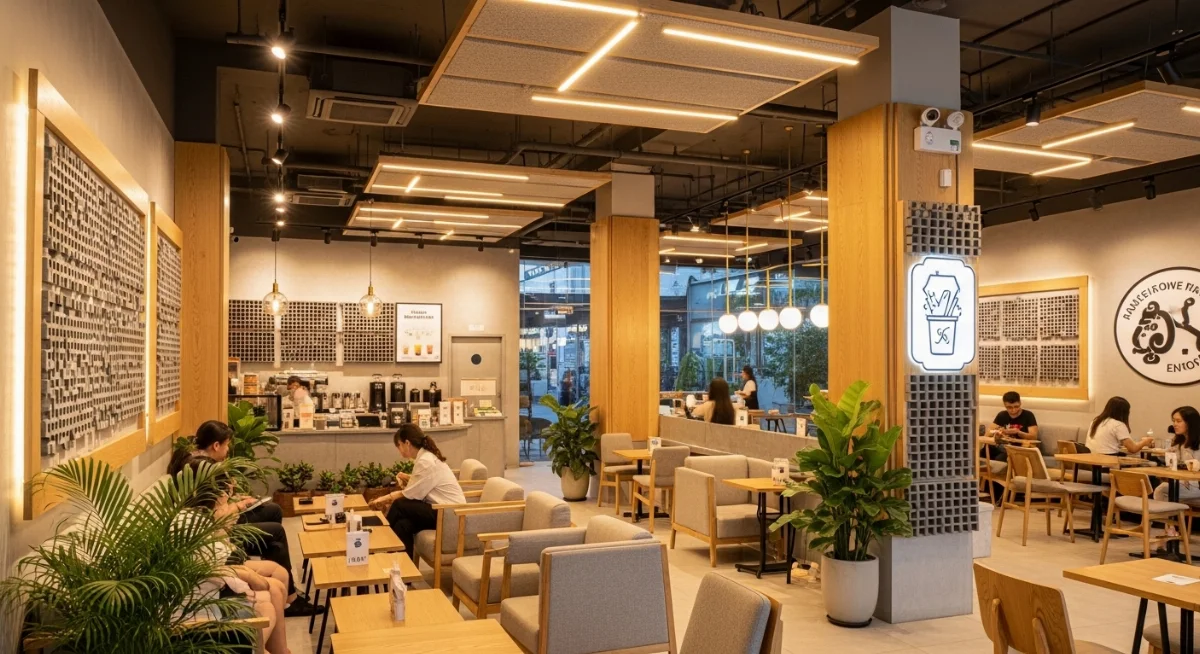 Thiết kế quán trà sữa Đồng Nai hiện đại với giải pháp cách âm hiệu quả