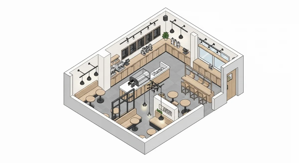 Nội thất thông minh và bố cục ghế ngồi tối ưu trong quán cafe Anh Khánh