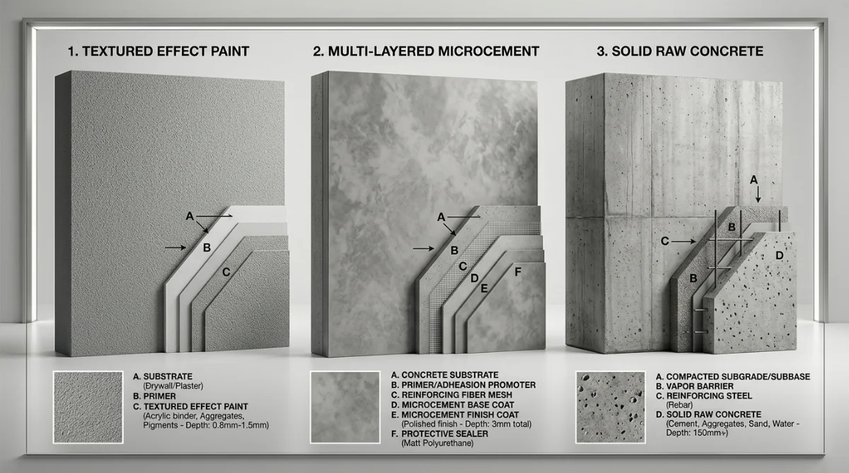 sơn hiệu ứng microcement bê tông thô quán cà phê - hình minh họa 2