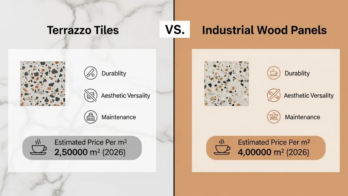 Bảng giá vật liệu ốp tường Terrazzo và gỗ công nghiệp năm 2026