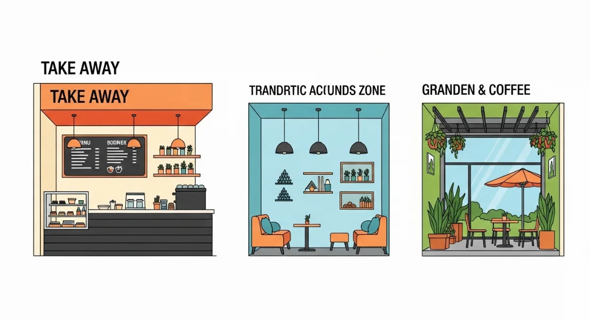 Mô hình quán cà phê take away hiện đại với không gian tối ưu hiệu quả