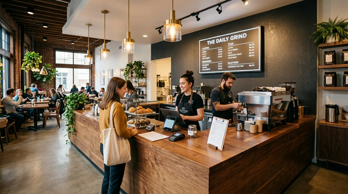 giá quầy order menu board quán cà phê - hình minh họa 1