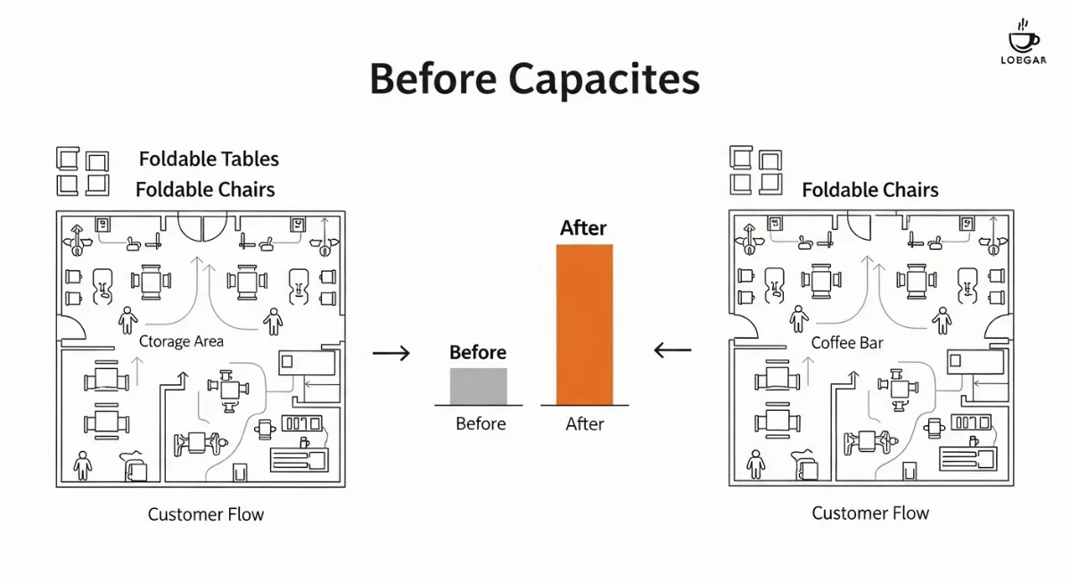 Giải pháp bàn ghế gấp thông minh cho không gian hẹp 20m2 đa năng
