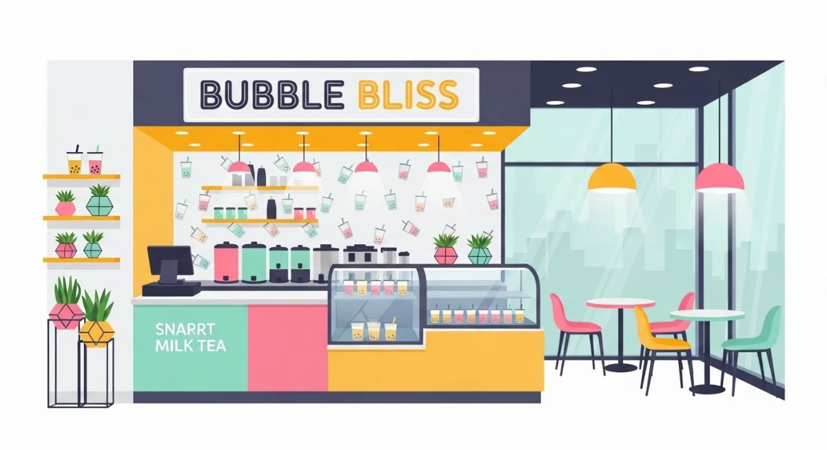 Bảng nội quy PCCC và tiêu lệnh chữa cháy được dán rõ ràng trong quán trà sữa