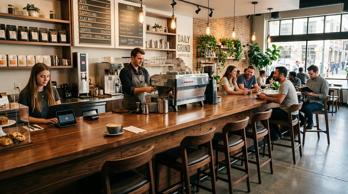 kích thước quầy bar quán cà phê - hình minh họa 1