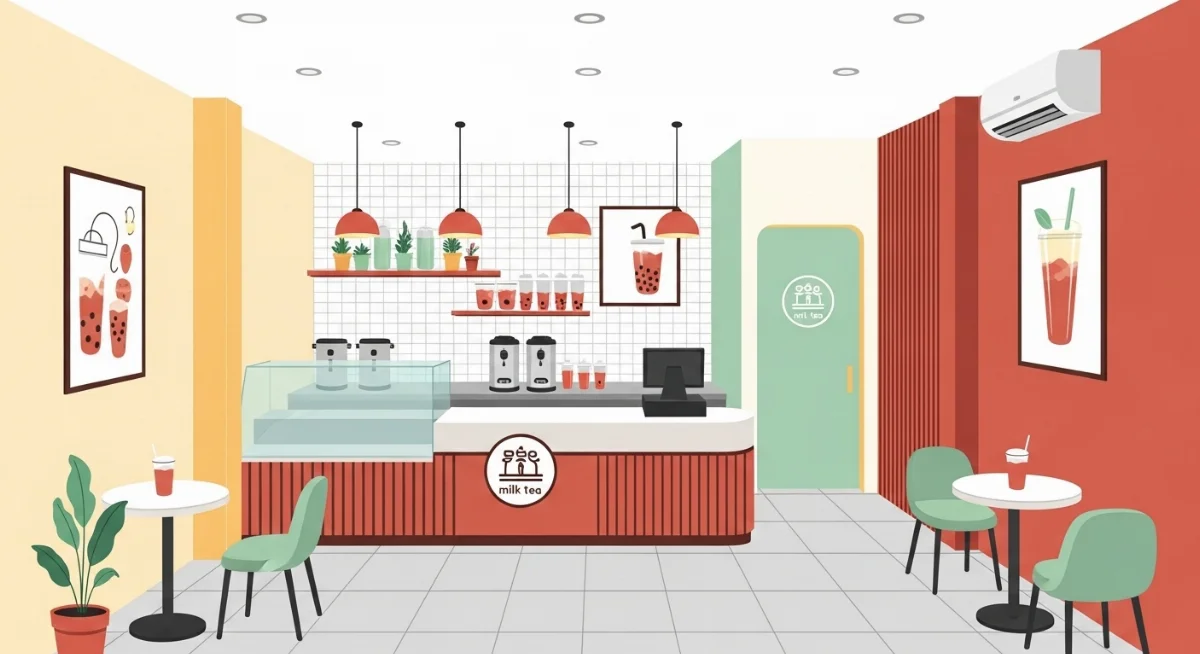 Sơ đồ thoát hiểm quán trà sữa dưới 30m2 Gò Vấp chi tiết