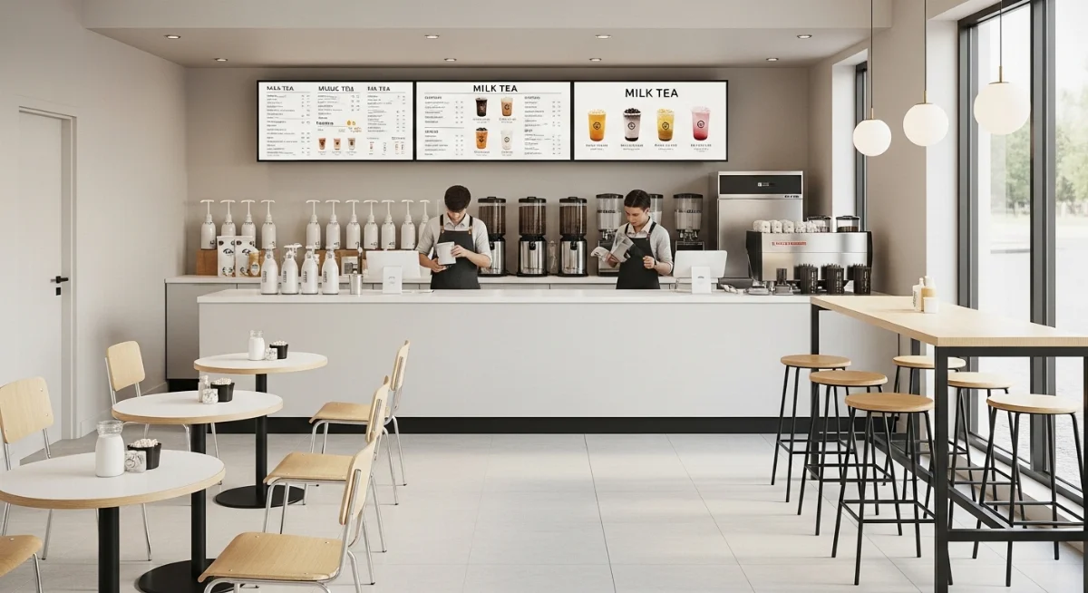 Cận cảnh các loại vật liệu chống cháy cấp A cho nội thất quán trà sữa được sử dụng theo tiêu chuẩn PCCC 2026