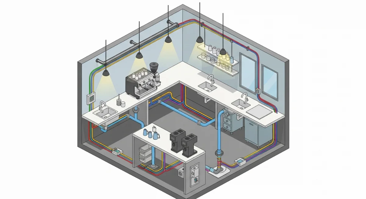 Bản vẽ điện nước quán cà phê và quy trình thi công an toàn