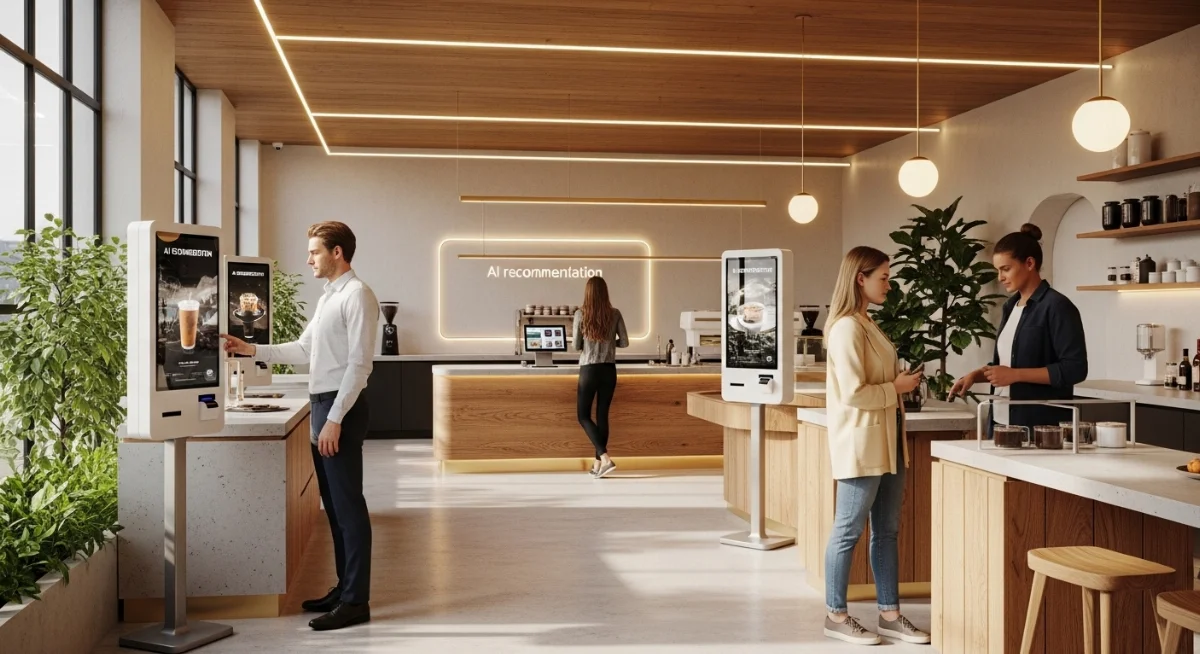 Thiết kế nội thất quán cà phê hiện đại với công nghệ tương tác
