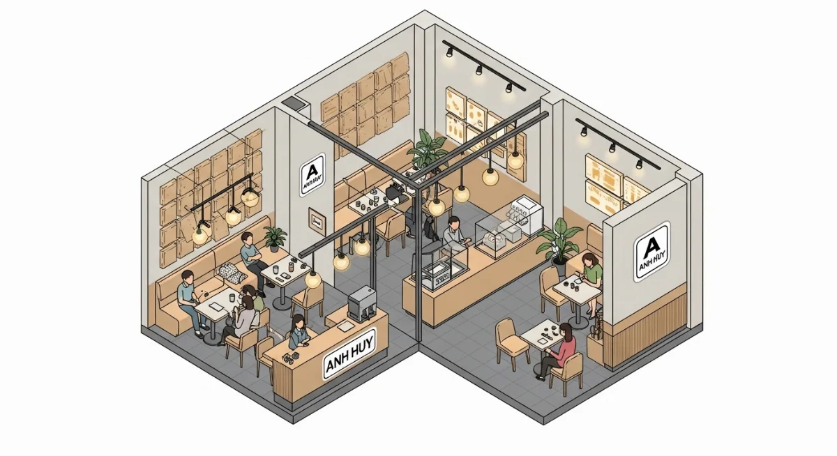 Khách hàng thư giãn trong không gian trà sữa đã được cách âm hiệu quả