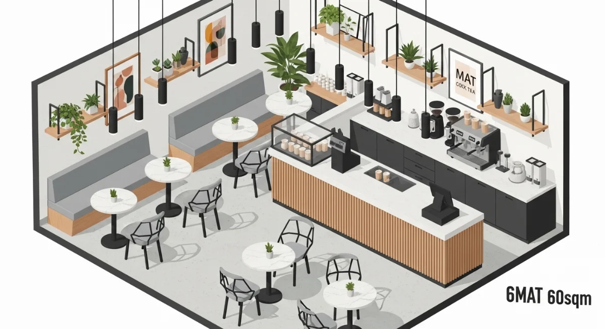 Quầy bar và khu vực pha chế hiệu quả của MAT Coffee Quận 1