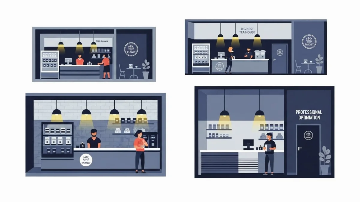 Quầy pha chế trà sữa take away Big Nest Tea House