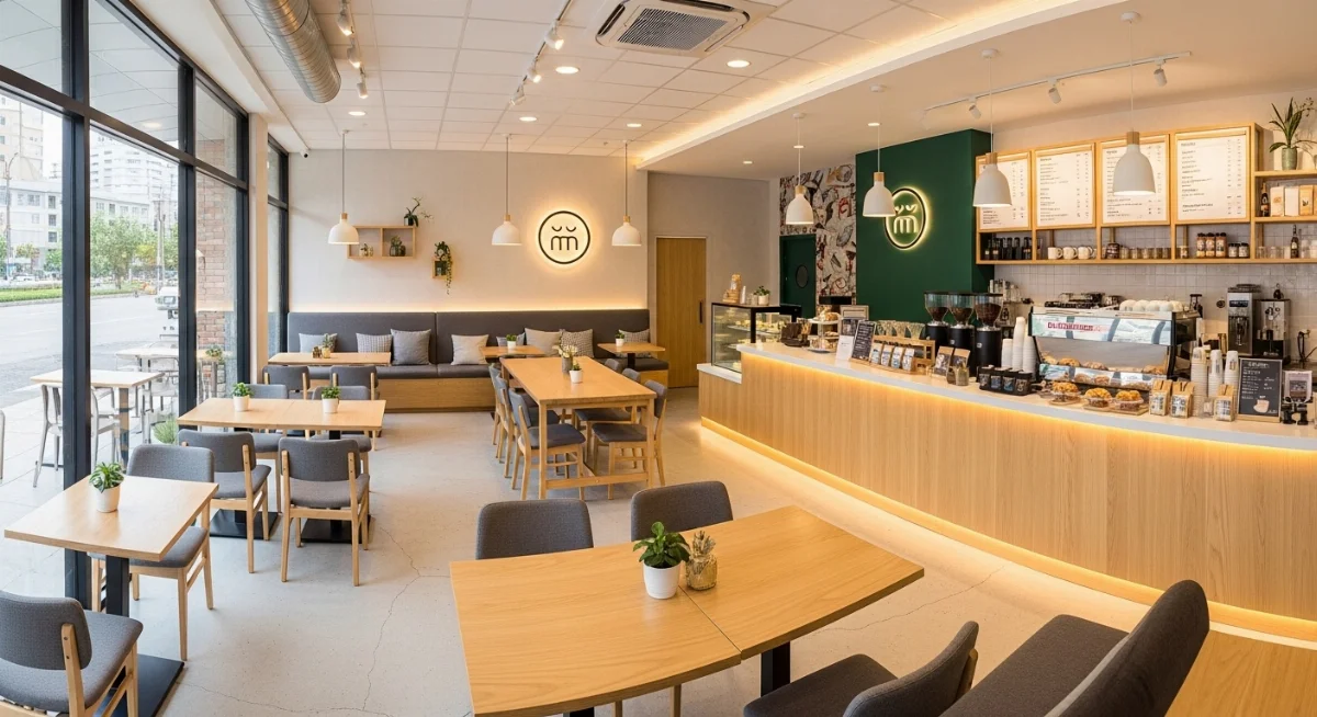 Thiết kế quán cà phê nhỏ 30m2 với phong cách hiện đại tối ưu