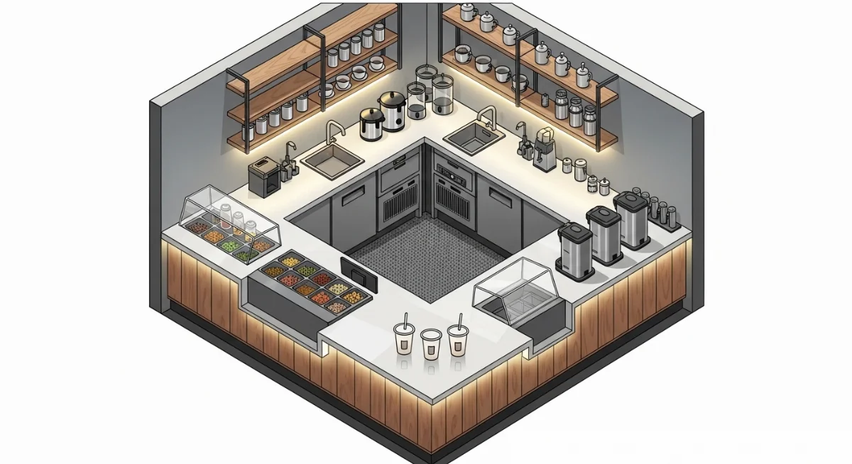 Tấm thạch cao chống ẩm ứng dụng làm trần và vách ngăn quán trà sữa