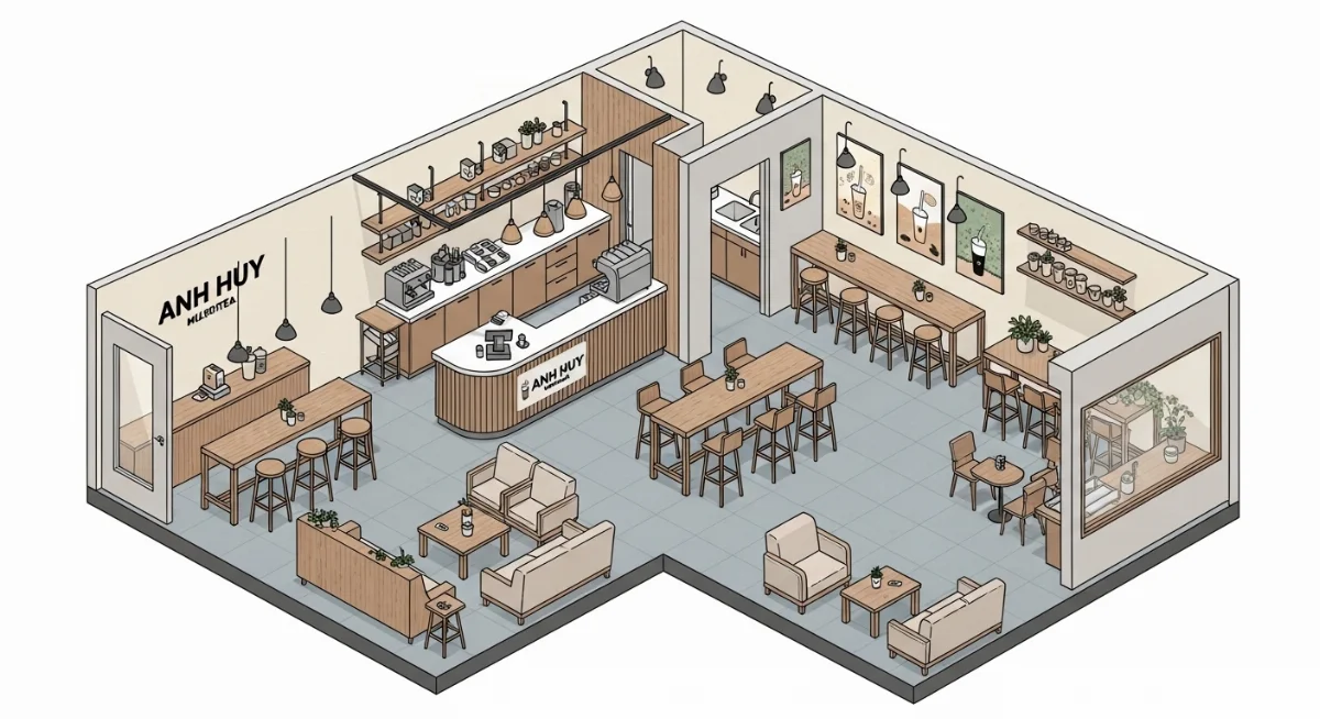 Hệ thống POS tích hợp AI hỗ trợ nhân viên Anh Huy Nhơn Trạch tối ưu hóa đơn hàng