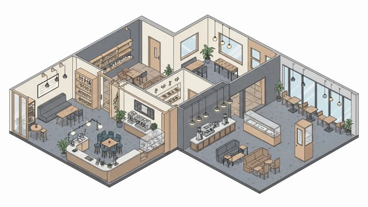 Góc kệ sách lớn trong quán cafe Hàn Quốc