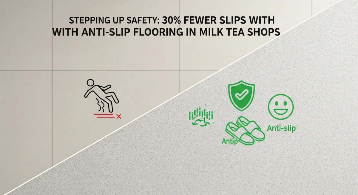 Chuyên gia đang thi công sơn chống trượt an toàn cho quán trà sữa khu vực Gò Vấp