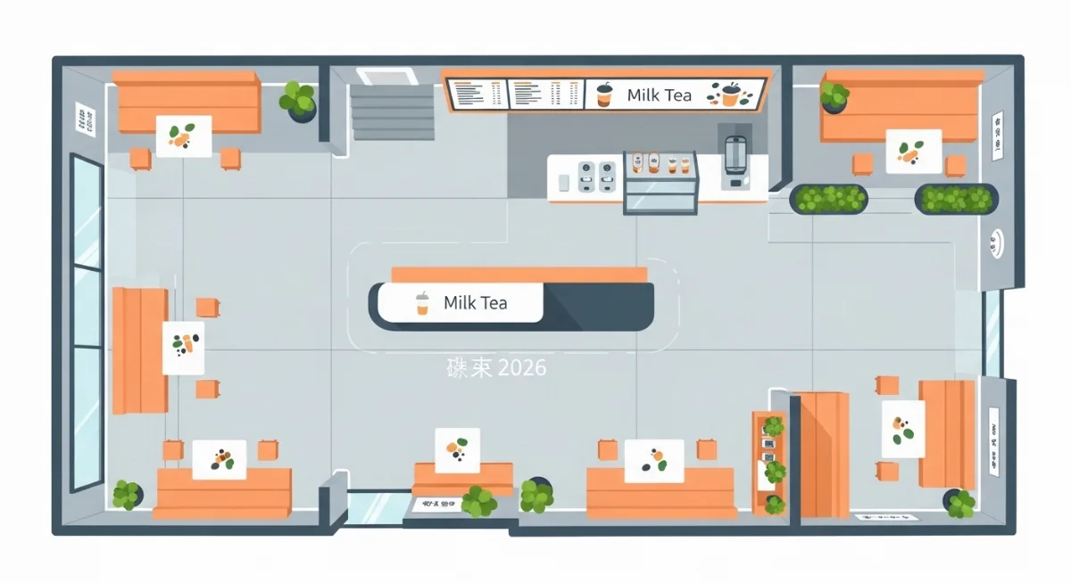 Hình ảnh nhân viên vệ sinh sàn vinyl chống thấm nước hiệu quả trong quán trà sữa