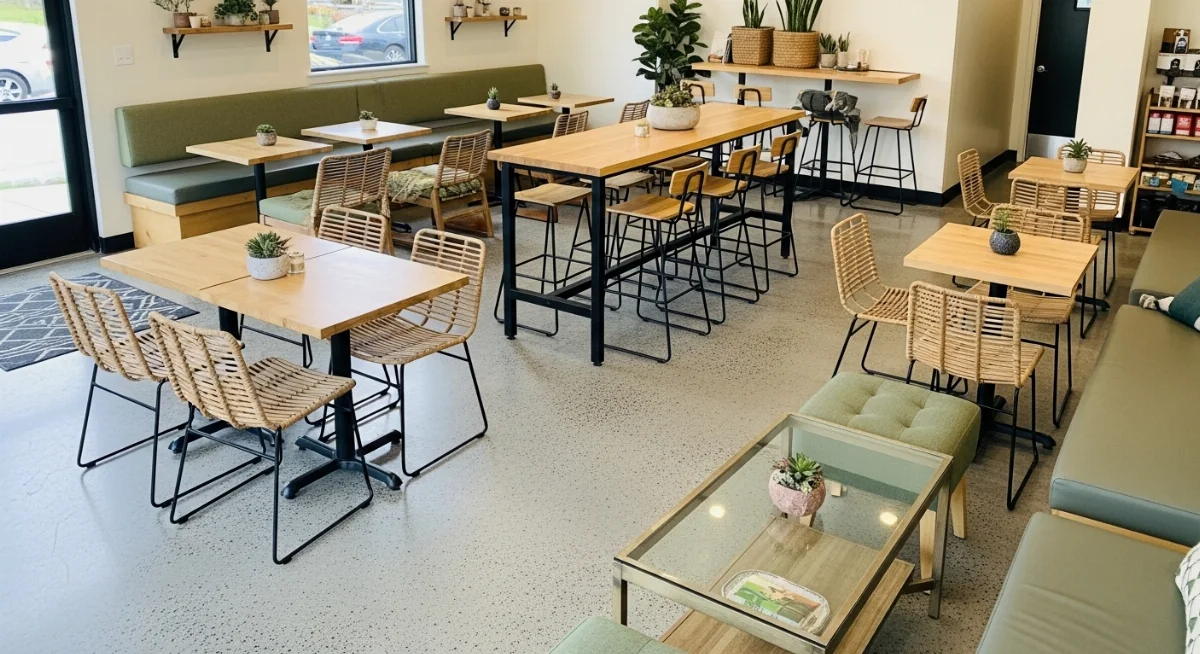 Nhân viên quán trà sữa Bình Dương đang pha chế đồ uống đạt chuẩn vệ sinh