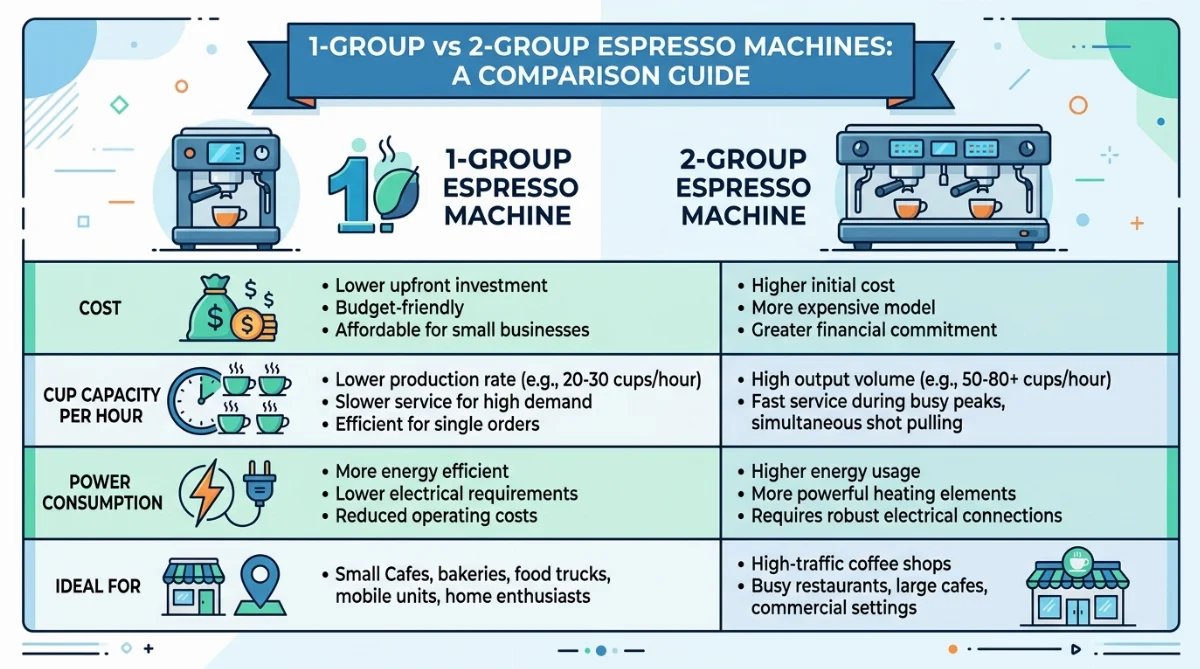 máy pha 1 group vs 2 group quán cà phê - hình minh họa 4